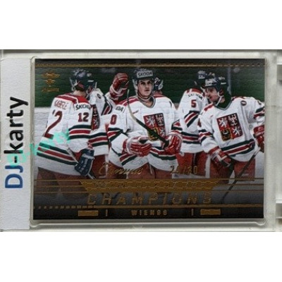 2025/26 Real Cards serie 1 Collectors Edition #MCH-40 Tomáš Kaberle / Martin Procházka / Otakar Vejvoda Memories of the Champions Wien 96 Canvas Gold xx/30