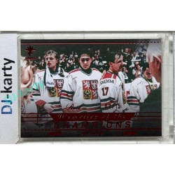 2025/26 Real Cards serie 1 Collectors Edition #MCH-46 Roman Turek / Roman Čechmánek / Jiří Veber Memories of the Champions Wien 96 Red xx/15