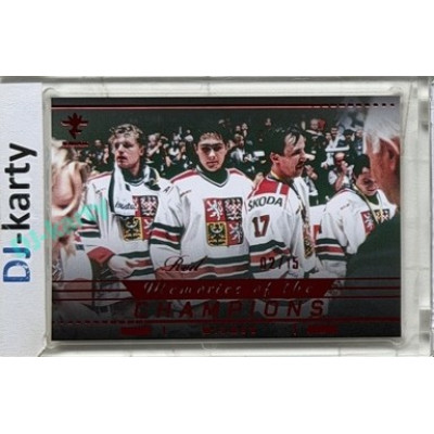 2025/26 Real Cards serie 1 Collectors Edition #MCH-46 Roman Turek / Roman Čechmánek / Jiří Veber Memories of the Champions Wien 96 Red xx/15