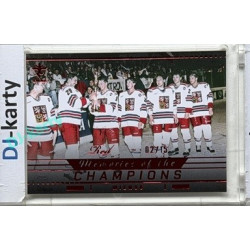2025/26 Real Cards serie 1 Collectors Edition #MCH-44 Kysela/Sýkora/Kaberle/Procházka/Kadlec/Mejzlík/Neckář/Bonk Memories of the Champions Wien 96 Red xx/15