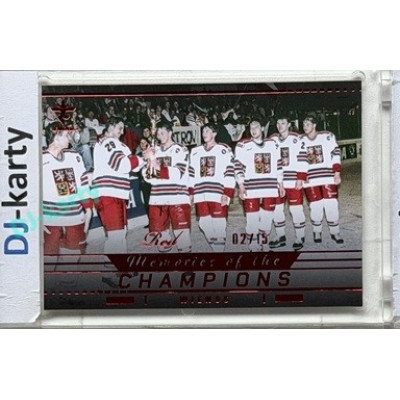 2025/26 Real Cards serie 1 Collectors Edition #MCH-44 Kysela/Sýkora/Kaberle/Procházka/Kadlec/Mejzlík/Neckář/Bonk Memories of the Champions Wien 96 Red xx/15