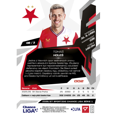 2026/27 Sportzoo Chance Liga 1. série #002 TOMÁŠ HOLEŠ