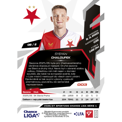 2026/27 Sportzoo Chance Liga 1. série #003 ŠTĚPÁN CHALOUPEK