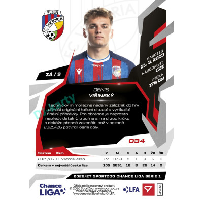 2026/27 Sportzoo Chance Liga 1. série #034 DENIS VIŠINSKÝ