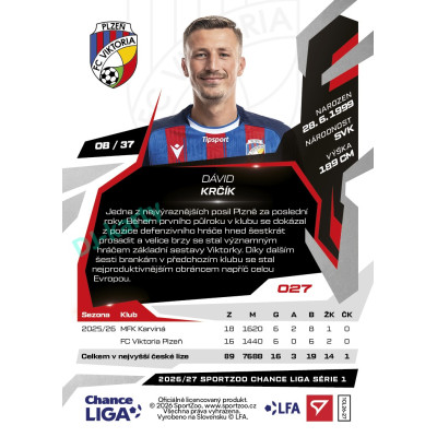 2026/27 Sportzoo Chance Liga 1. série #027 DÁVID KRČÍK
