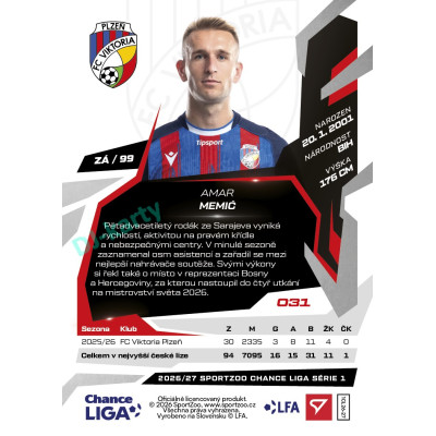 2026/27 Sportzoo Chance Liga 1. série #031 AMAR MEMIĆ