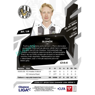2026/27 Sportzoo Chance Liga 1. série #044 TOM SLONČÍK