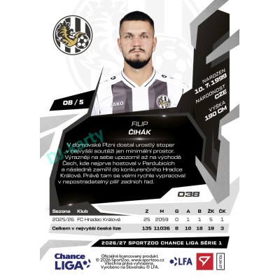 2026/27 Sportzoo Chance Liga 1. série #038 FILIP ČIHÁK