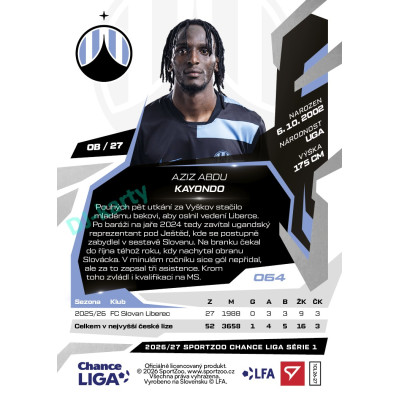 2026/27 Sportzoo Chance Liga 1. série #064 AZIZ ABDU KAYONDO
