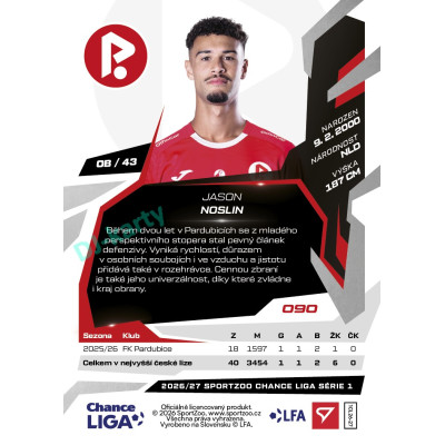 2026/27 Sportzoo Chance Liga 1. série #090 JASON NOSLIN
