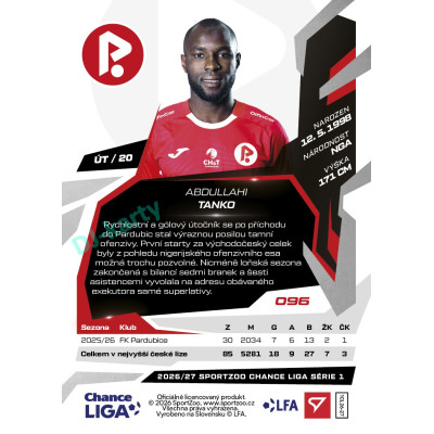 2026/27 Sportzoo Chance Liga 1. série #096 ABDULLAHI TANKO