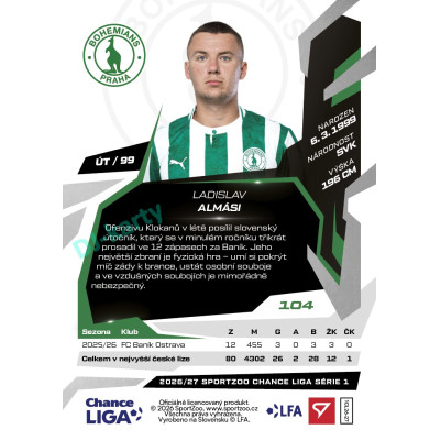 2026/27 Sportzoo Chance Liga 1. série #104 LADISLAV ALMÁSI