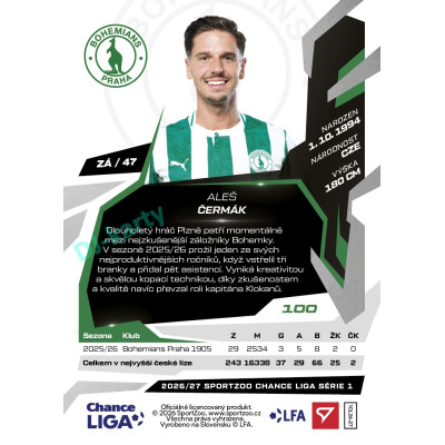 2026/27 Sportzoo Chance Liga 1. série #100 ALEŠ ČERMÁK