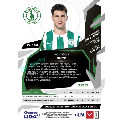 2026/27 Sportzoo Chance Liga 1. série #103 VOJTĚCH SMRŽ