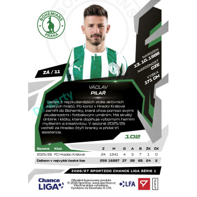 2026/27 Sportzoo Chance Liga 1. série #102 VÁCLAV PILAŘ
