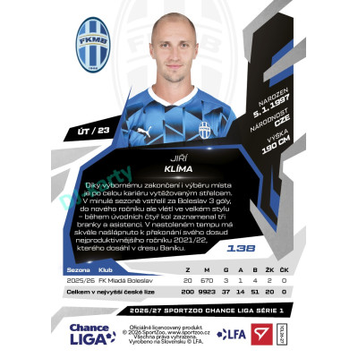 2026/27 Sportzoo Chance Liga 1. série #138 JIŘÍ KLÍMA