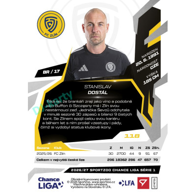2026/27 Sportzoo Chance Liga 1. série #118 STANISLAV DOSTÁL