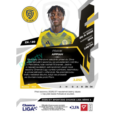 2026/27 Sportzoo Chance Liga 1. série #122 FRANK APPIAH