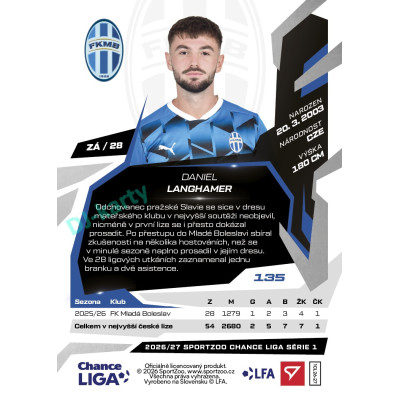 2026/27 Sportzoo Chance Liga 1. série #135 DANIEL LANGHAMER