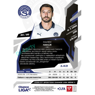 2026/27 Sportzoo Chance Liga 1. série #143 MAREK HAVLÍK