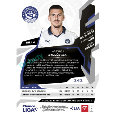 2026/27 Sportzoo Chance Liga 1. série #141 ANDREJ STOJČEVSKI