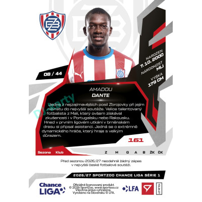 2026/27 Sportzoo Chance Liga 1. série #161 AMADOU DANTE