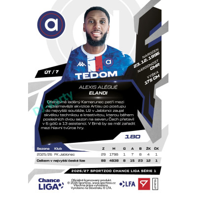 2026/27 Sportzoo Chance Liga 1. série #180 ALEXIS ALÉGUÉ ELANDI