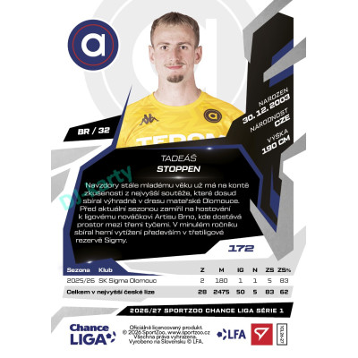 2026/27 Sportzoo Chance Liga 1. série #172 TADEÁŠ STOPPEN