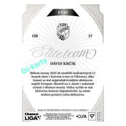 2026/27 Sportzoo Chance Liga 1. série #ET-07 DÁVID KRČÍK Elite Team