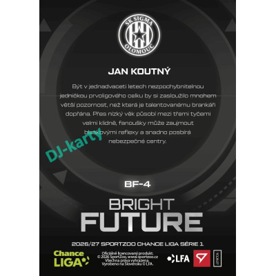 2026/27 Sportzoo Chance Liga 1. série #BF-4 JAN KOUTNÝ Bright Future