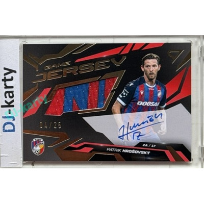 2026/27 Sportzoo Chance Liga 1. série #GJS-PH Patrik Hrošovský Game Jersey Gold Auto 04/25