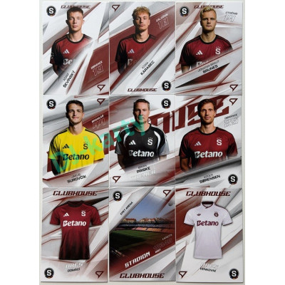 2026/27 Sportzoo Chance Liga 1. série kompletní set 9ks karet Clubhouse AC Sparta Praha
