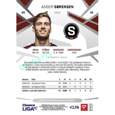 2024/25 Sportzoo Chance Liga 1. série #004 Asger Sørensen