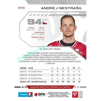 2024/25 Sportzoo ELH 2. serie #258 Andrej Nestrašil