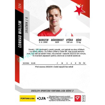 2023/24 Sportzoo Fortuna Liga 2. série #224 Conrad Wallem