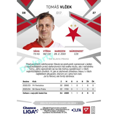 2024/25 Sportzoo Chance Liga 1. série #017 Tomáš Vlček