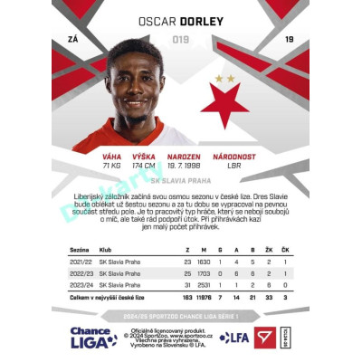 2024/25 Sportzoo Chance Liga 1. série #019 Oscar Dorley