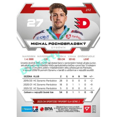 2023/24 Sportzoo ELH 2. serie #272 Michal Pochobradský