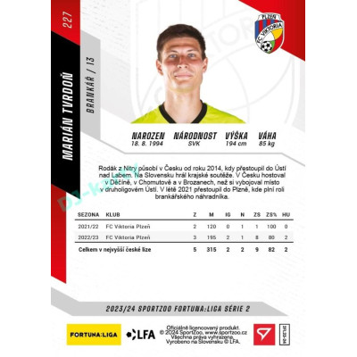 2023/24 Sportzoo Fortuna Liga 2. série #227 Marián Tvrdoň