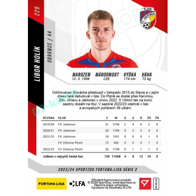 2023/24 Sportzoo Fortuna Liga 2. série #229 Libor Holík