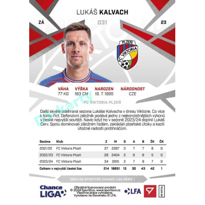 2024/25 Sportzoo Chance Liga 1. série #031 Lukáš Kalvach