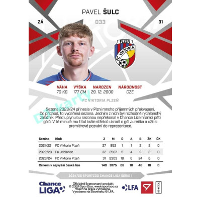 2024/25 Sportzoo Chance Liga 1. série #033 Pavel Šulc