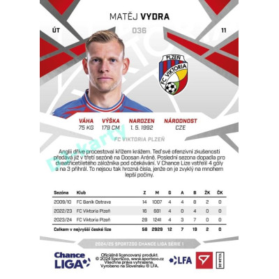 2024/25 Sportzoo Chance Liga 1. série #036 Matěj Vydra