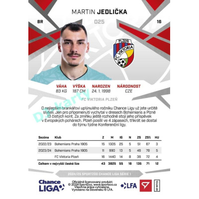 2024/25 Sportzoo Chance Liga 1. série #025 Martin Jedlička