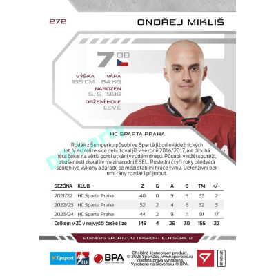 2024/25 Sportzoo ELH 2. serie #272 Ondřej Mikliš