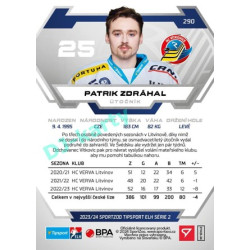 2023/24 Sportzoo ELH 2. serie #290 Patrik Zdráhal