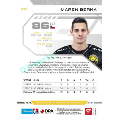 2024/25 Sportzoo ELH 2. serie #281 Marek Berka