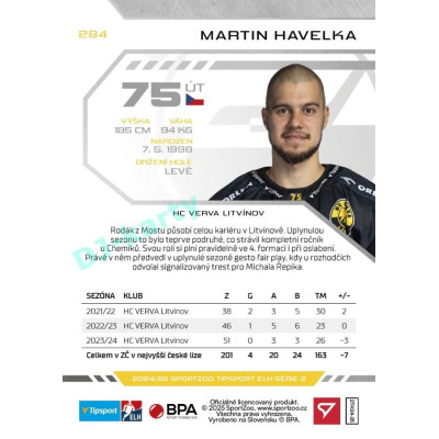 2024/25 Sportzoo ELH 2. serie #284 Martin Havelka