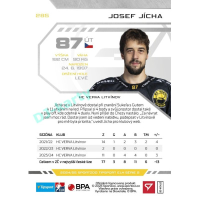 2024/25 Sportzoo ELH 2. serie #285 Josef Jícha