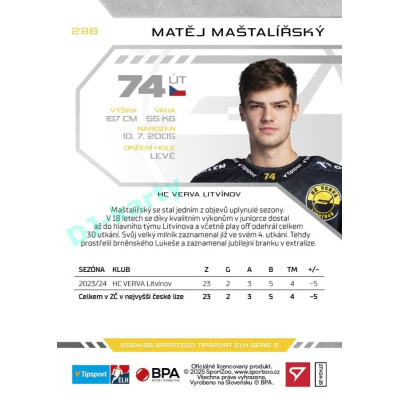 2024/25 Sportzoo ELH 2. serie #286 Matěj Maštalířský